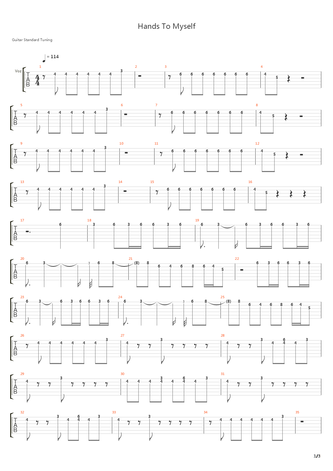 Hands To Myself吉他谱