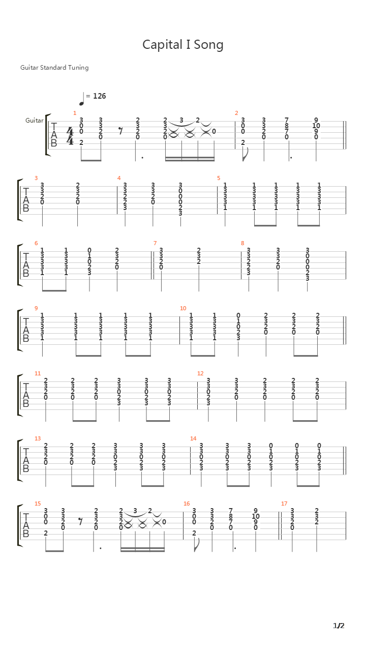 Capital I吉他谱