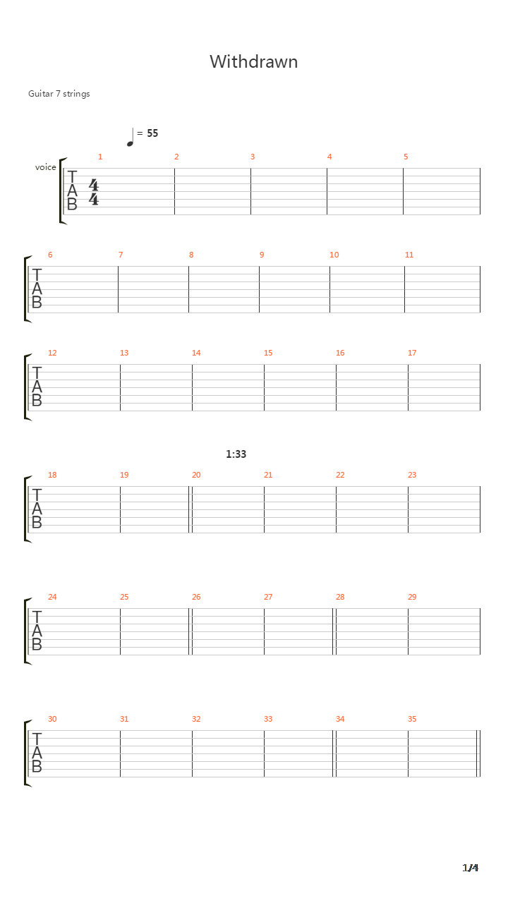 Withdrawn吉他谱