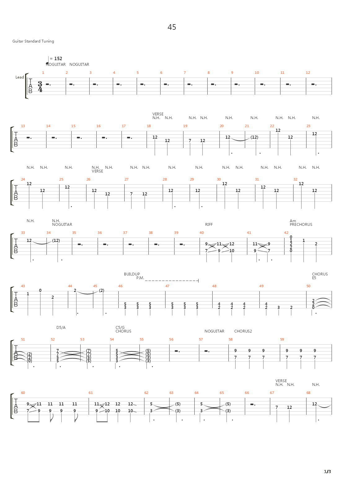 45吉他谱