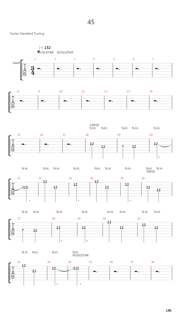 45吉他谱