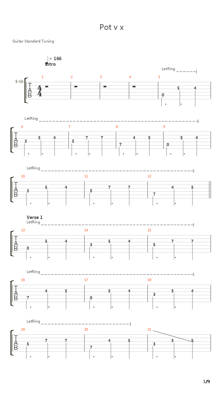 Pot V X吉他谱