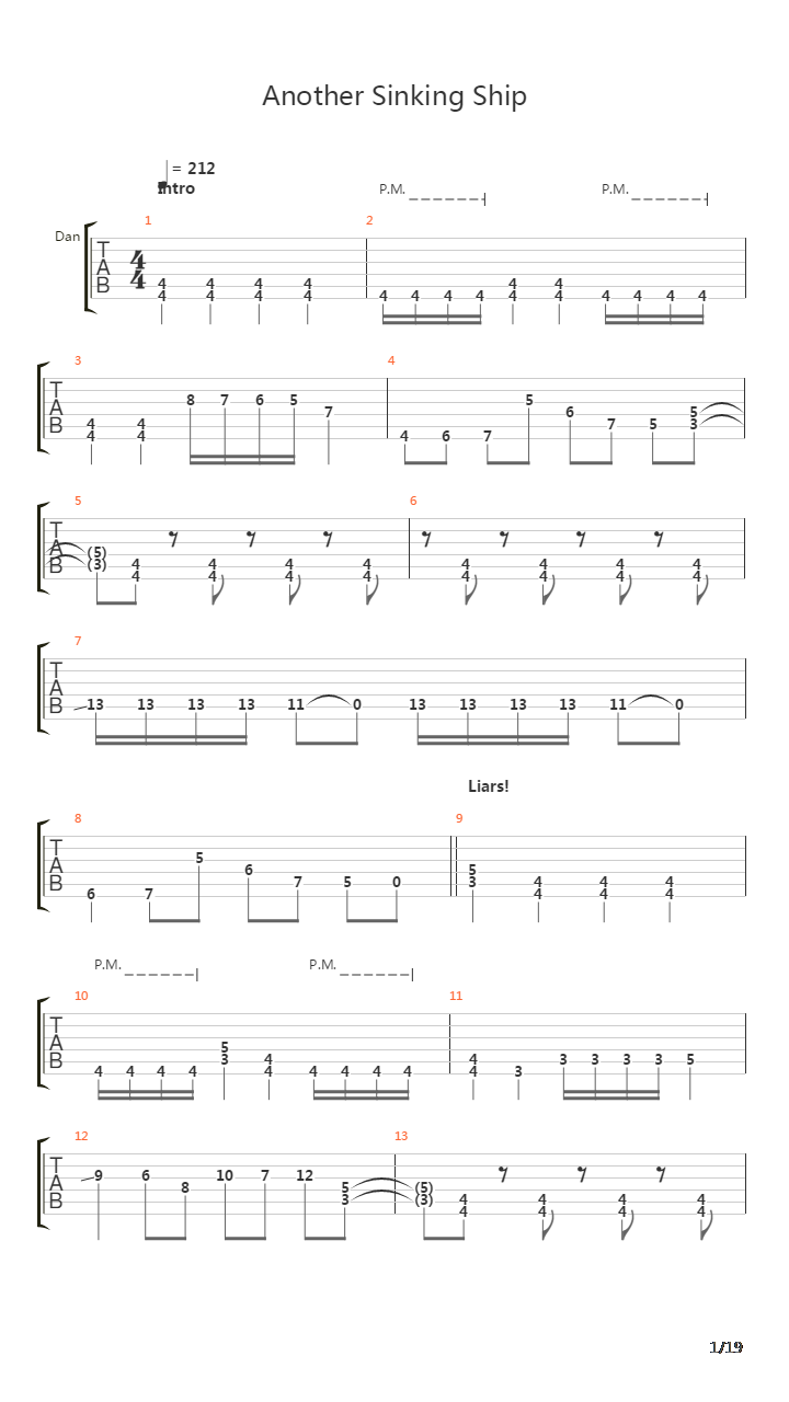 Another Sinking Ship吉他谱