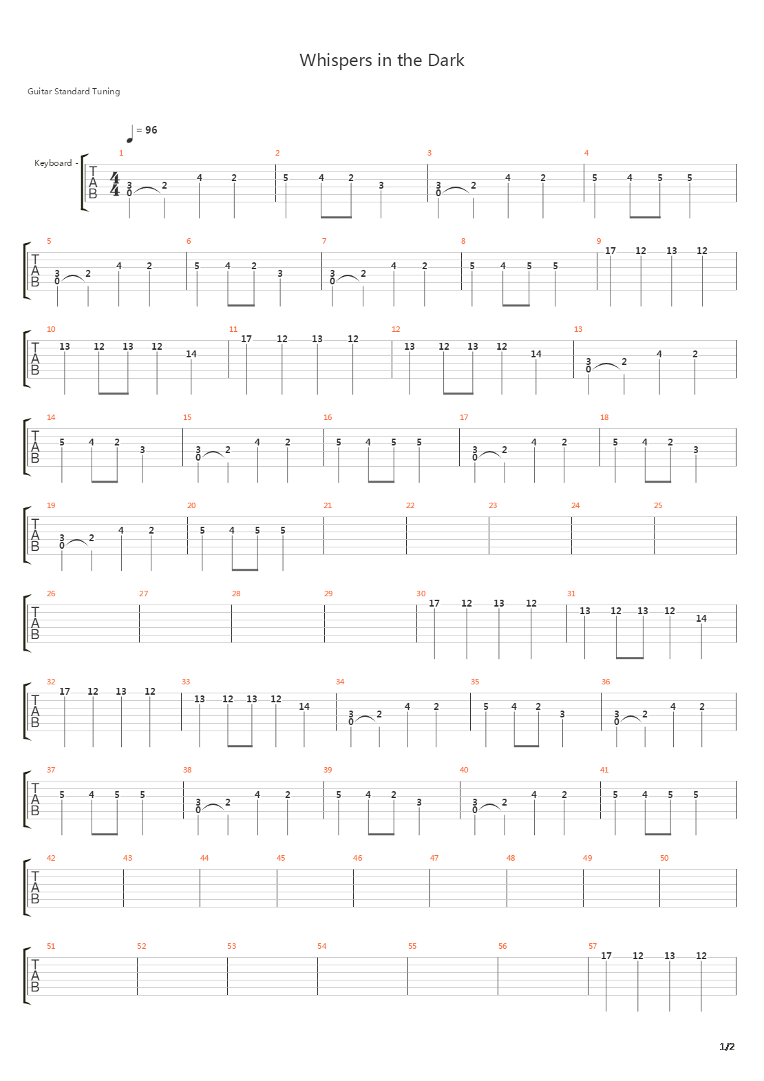 Whispers In The Dark吉他谱