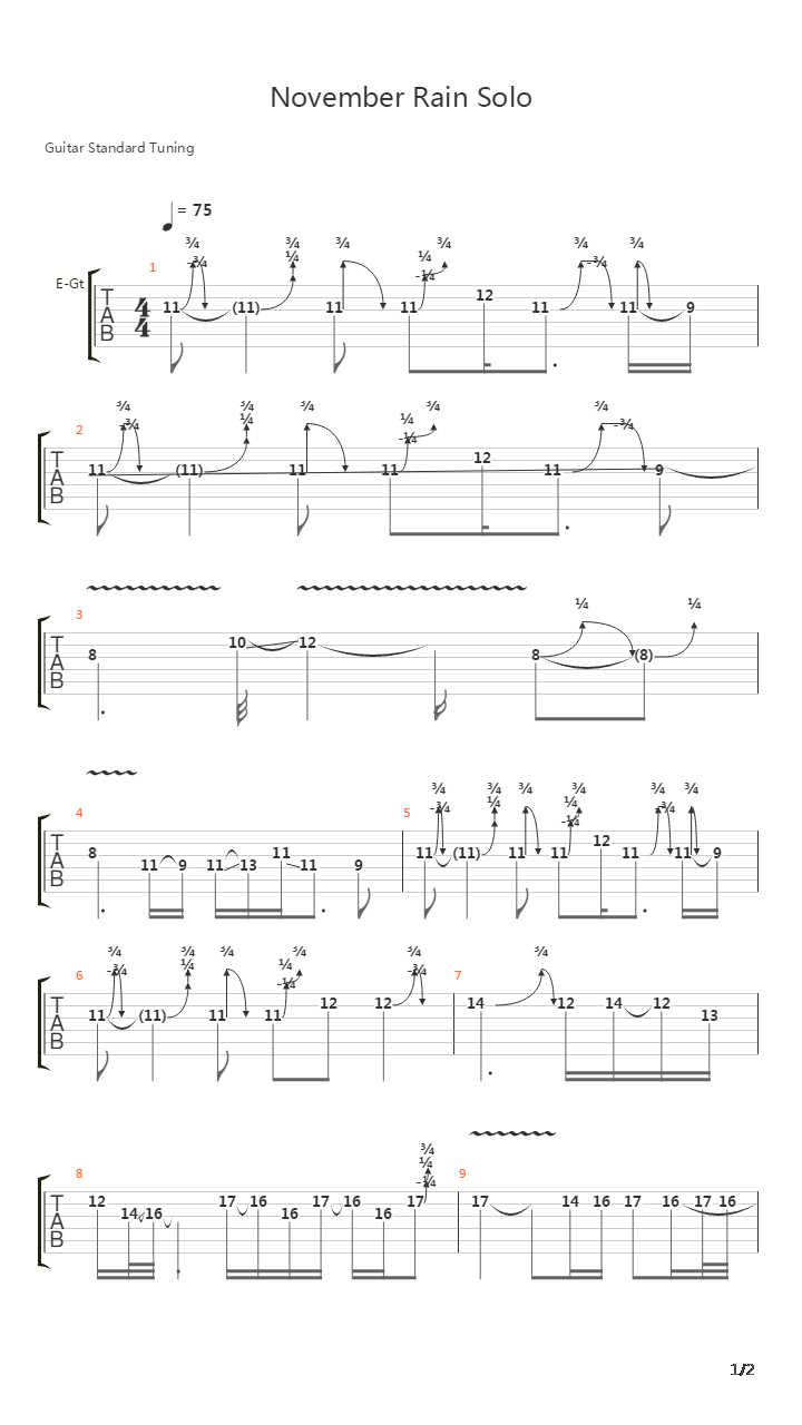 November Rain吉他谱