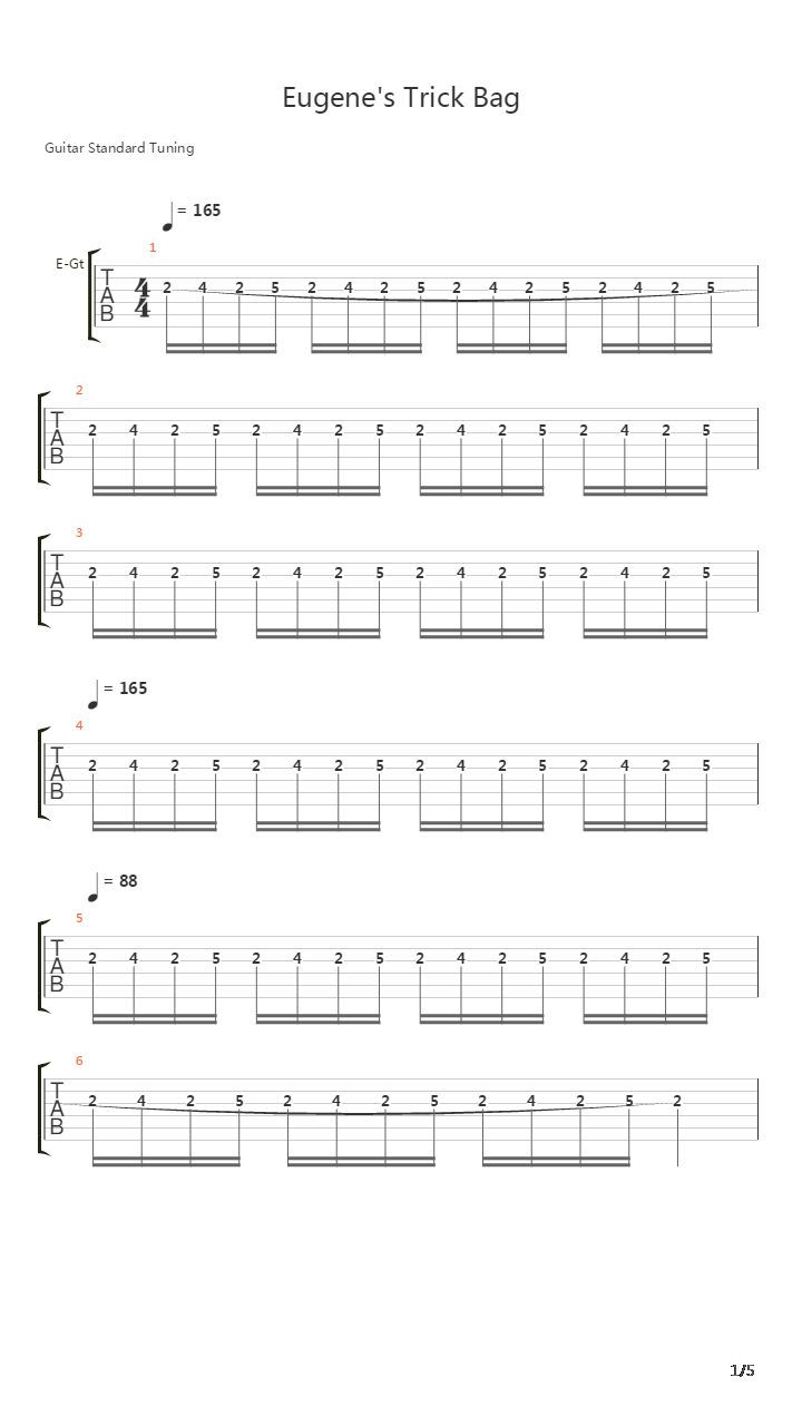 Eugenes Trick Bag吉他谱
