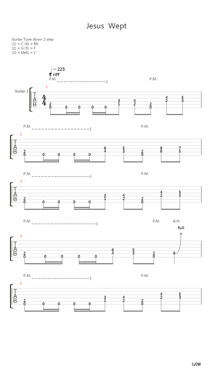 Jesus Wept吉他谱