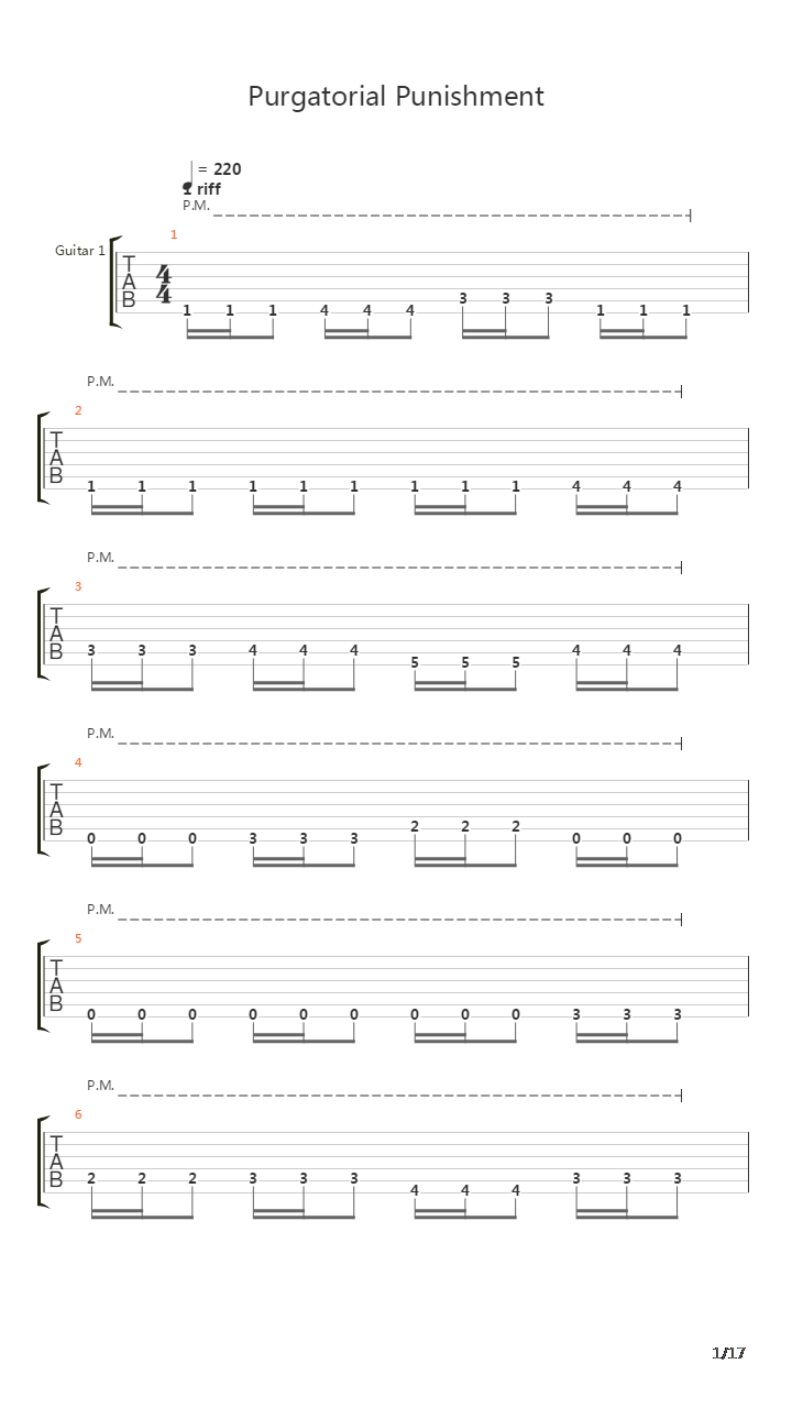 Purgatorial Punishment吉他谱
