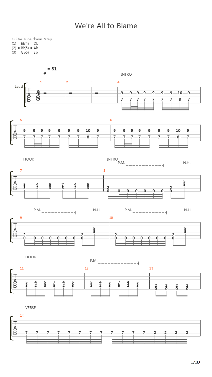 Were All To Blame吉他谱