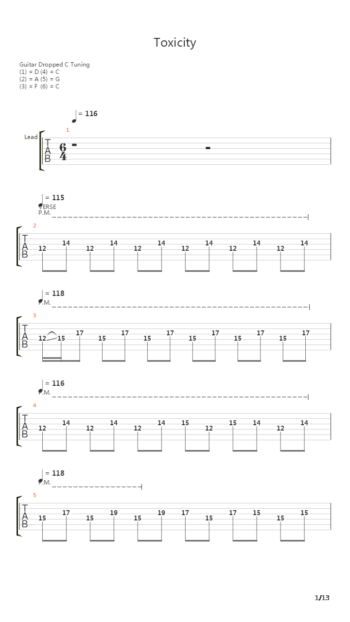 Toxicity吉他谱