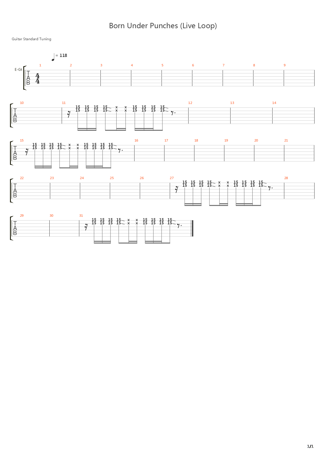 Born Under Punches The Heat Goes On吉他谱