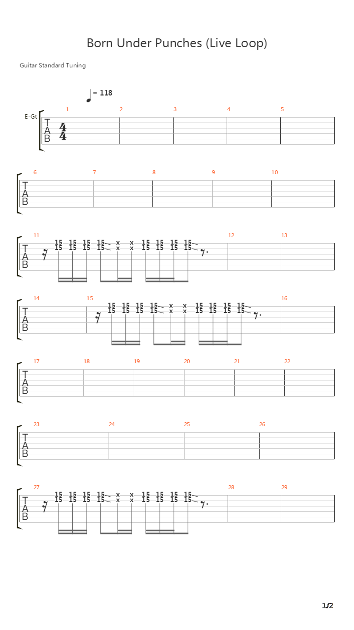 Born Under Punches The Heat Goes On吉他谱