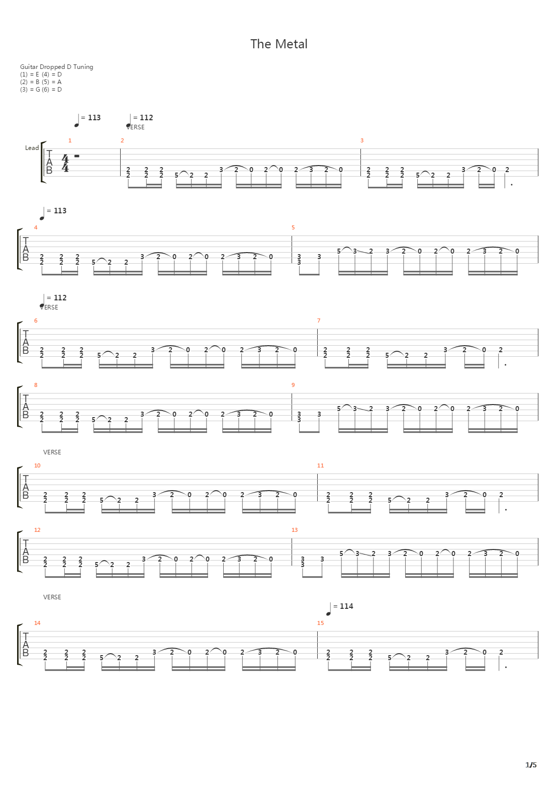The Metal吉他谱