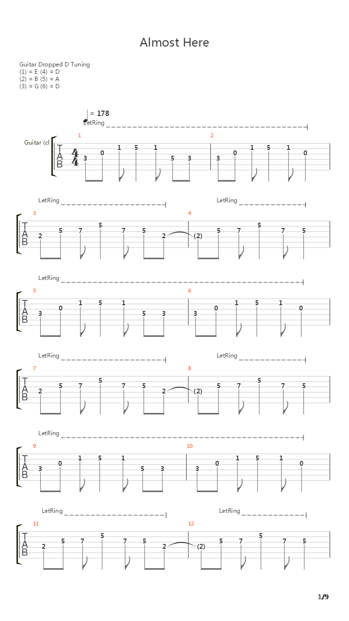 Almost Here吉他谱