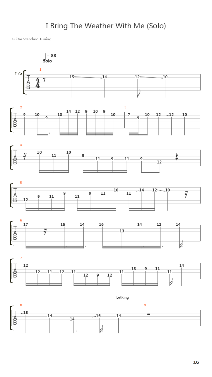 I Bring The Weather With Me吉他谱