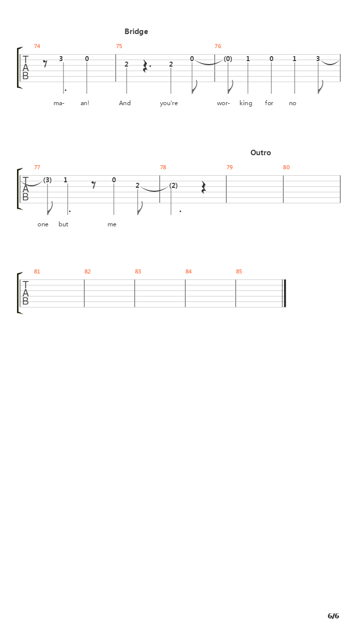 Taxman吉他谱