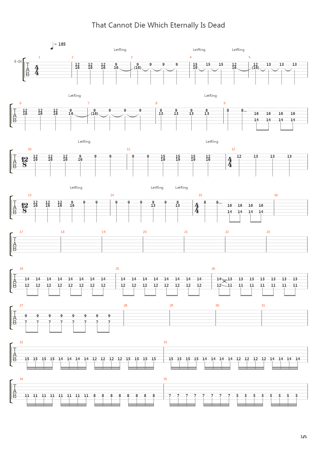 That Cannot Die Which Eternally Is Dead吉他谱