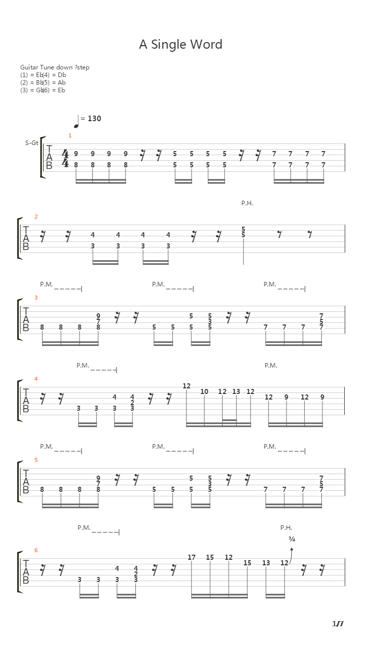 A Single Word吉他谱