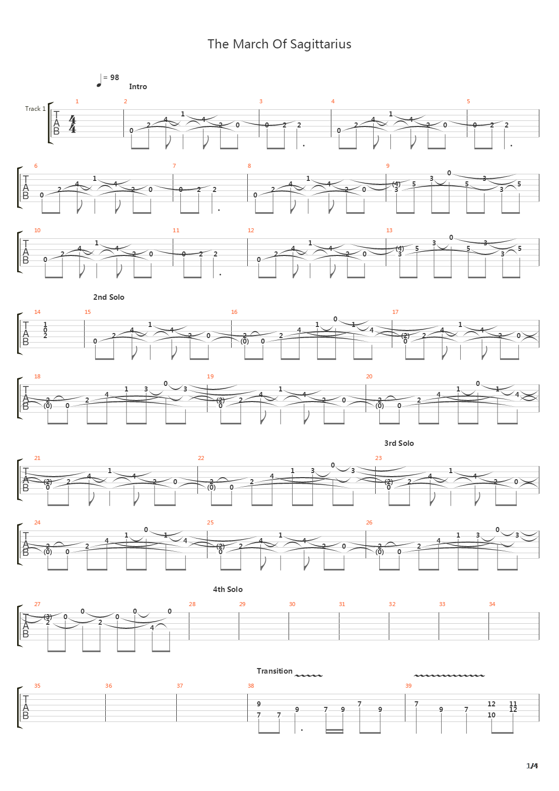 The March Of Sagittarius吉他谱