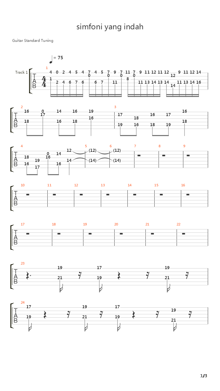 Simfoni Yang Indah吉他谱