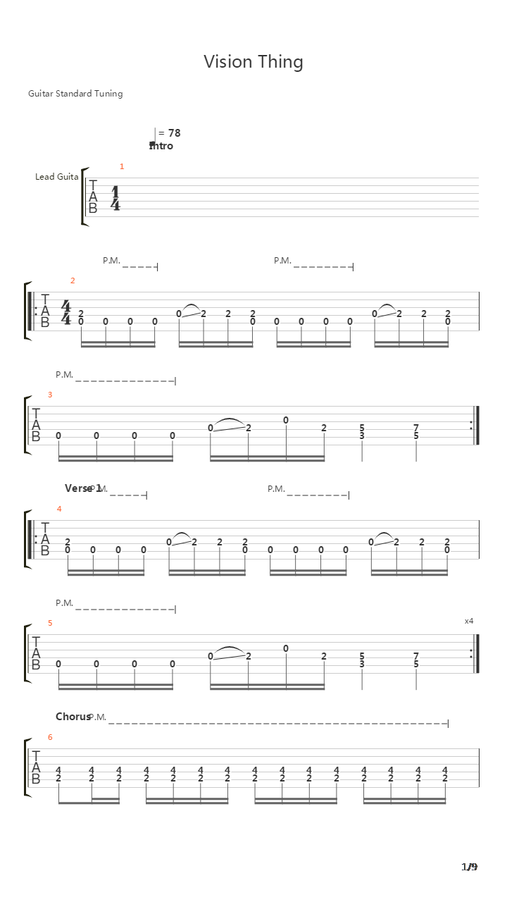 Vision Thing吉他谱