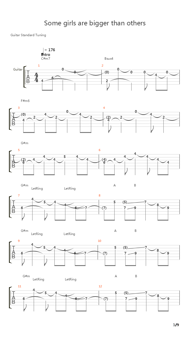 Some Girls Are Bigger Than Others吉他谱