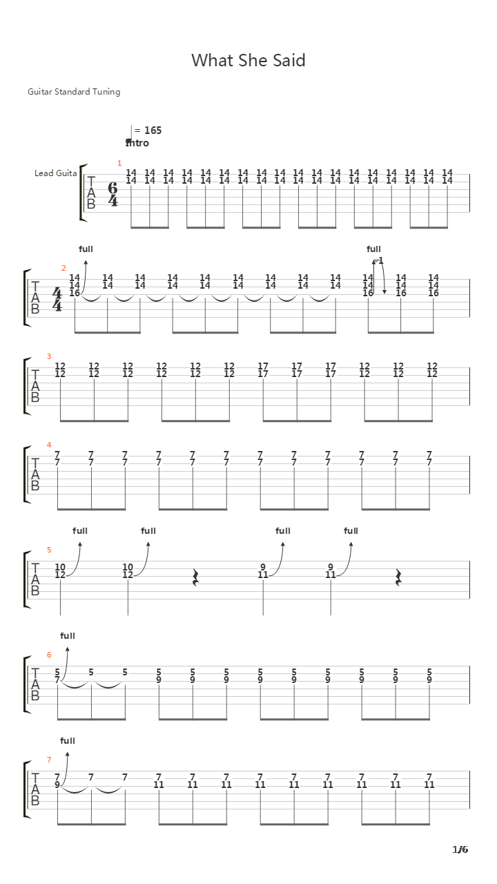 What She Said吉他谱