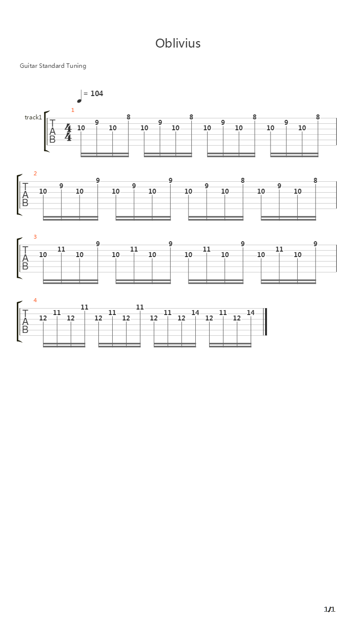 Oblivius吉他谱