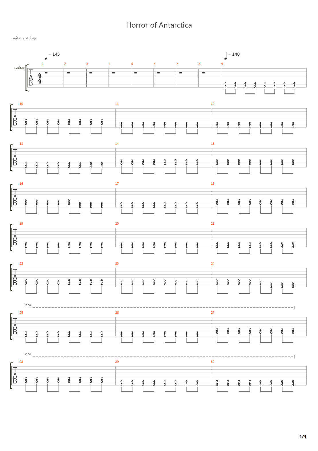 Horror Of Antarctica吉他谱