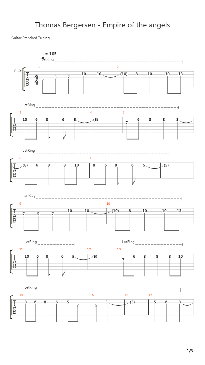 Empire Of The Angels吉他谱