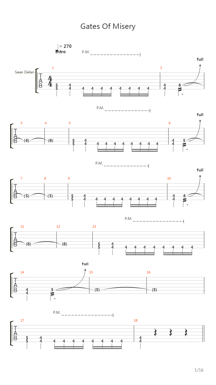 Gates Of Misery吉他谱