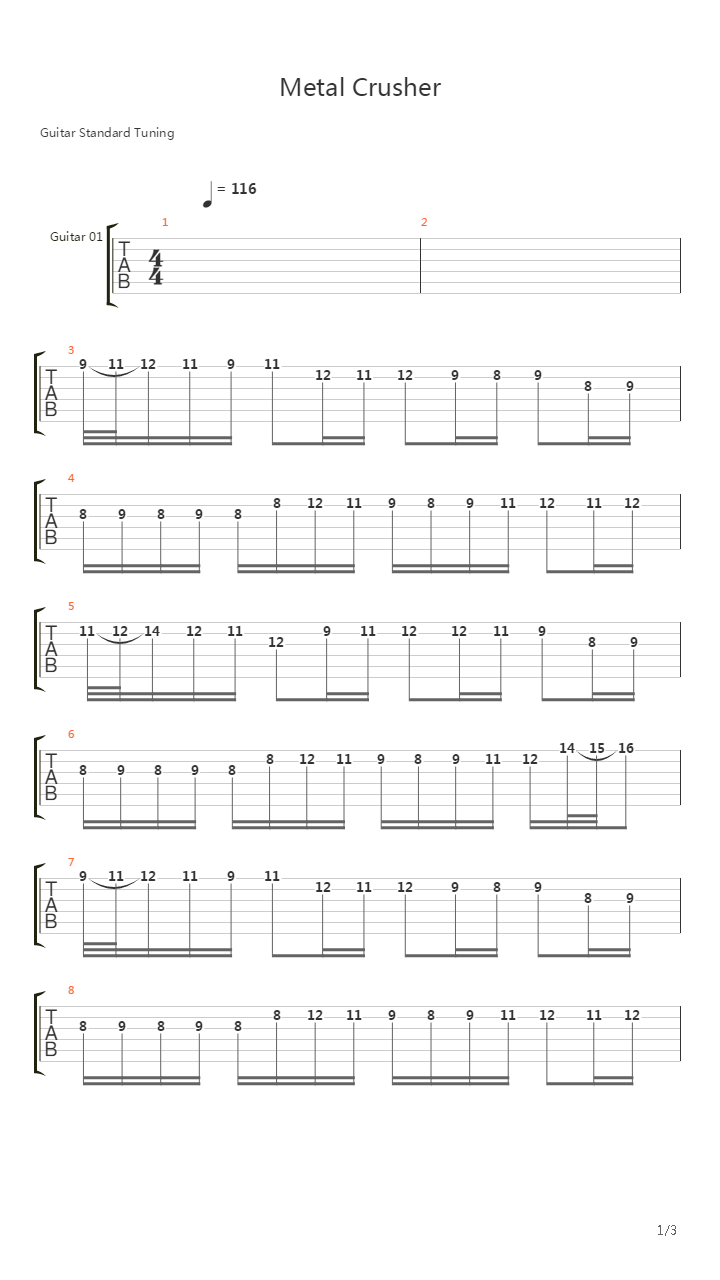 Metal Crusher吉他谱
