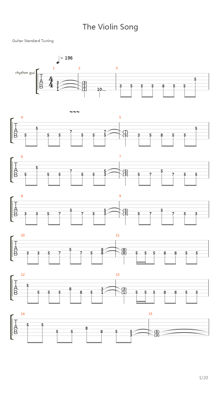 The Violin Song吉他谱