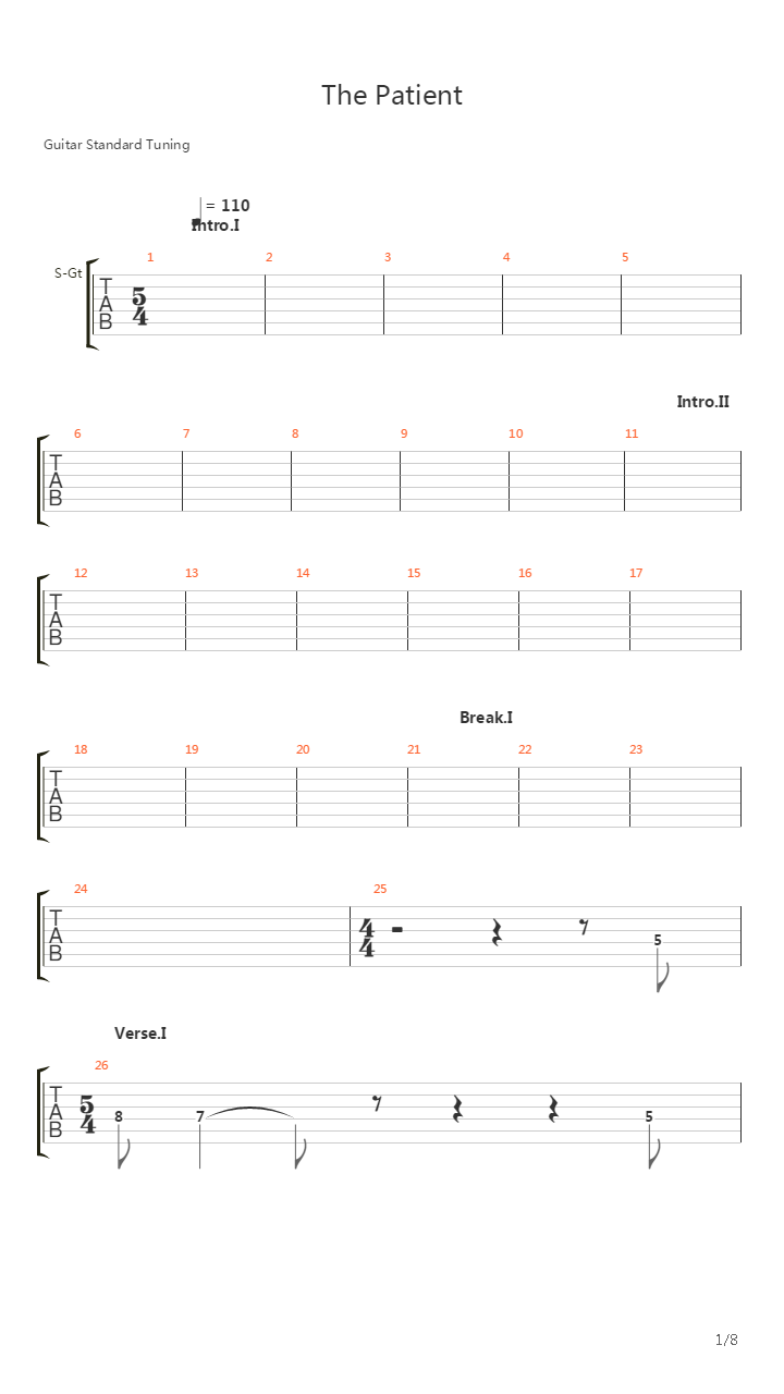 The Patient吉他谱