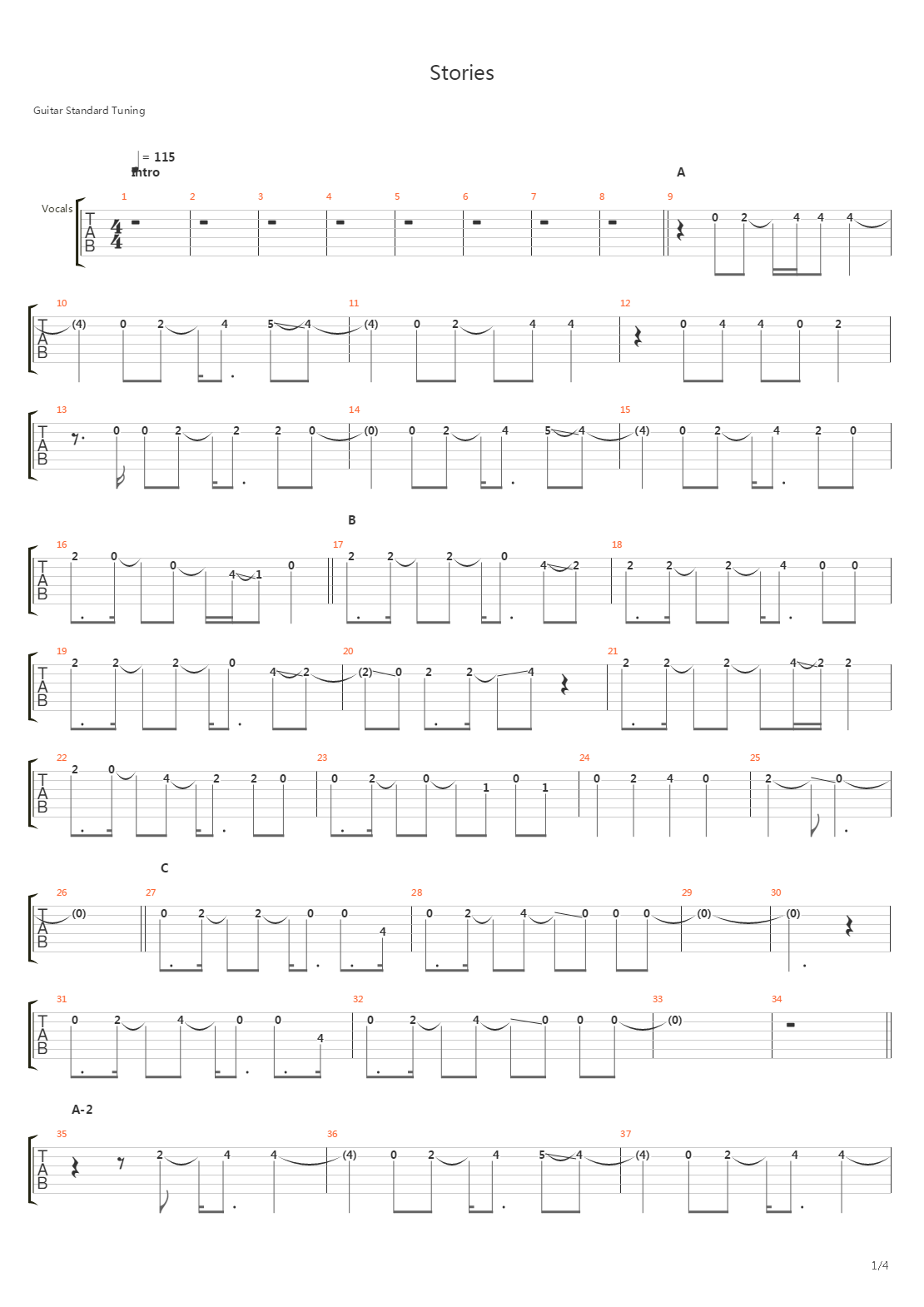 Stories吉他谱