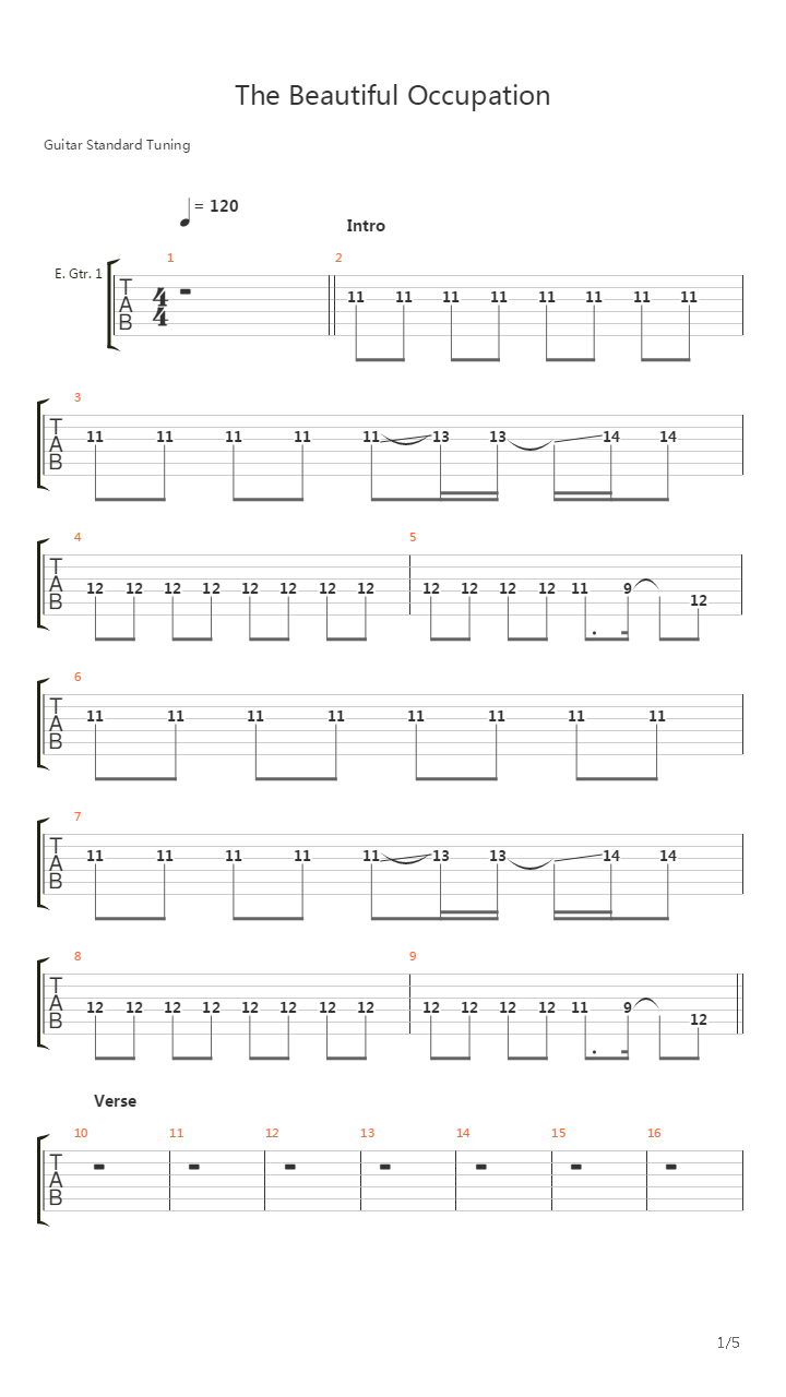 The Beautiful Occupation吉他谱