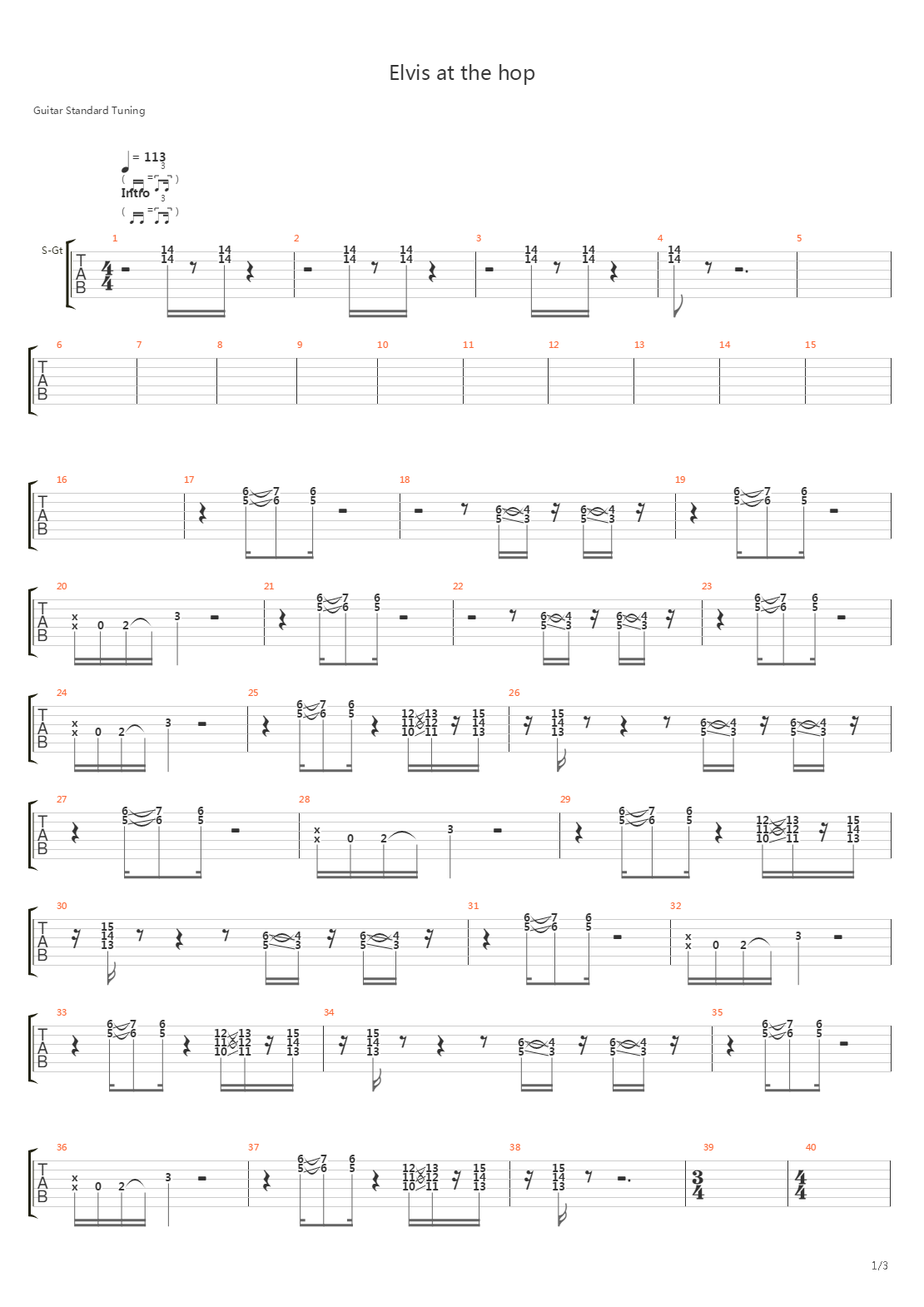 Elvis At The Hop吉他谱