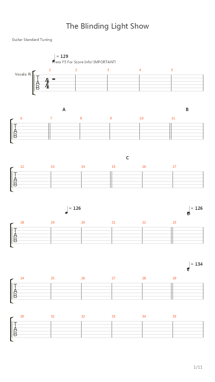 The Blinding Light Show吉他谱