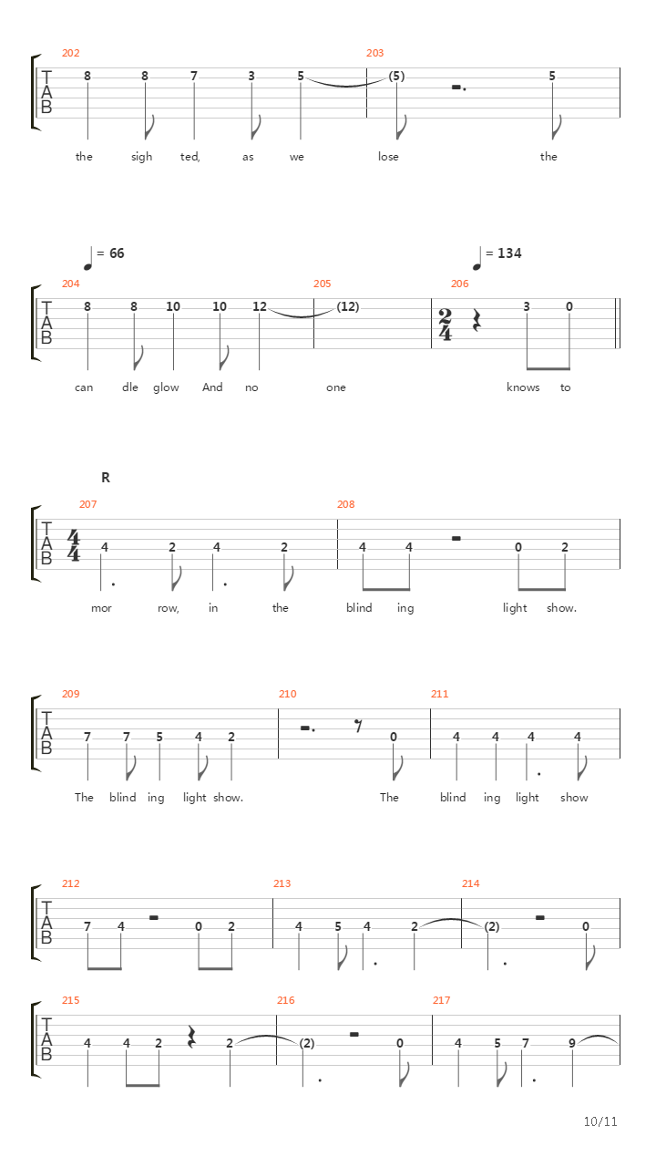 The Blinding Light Show吉他谱