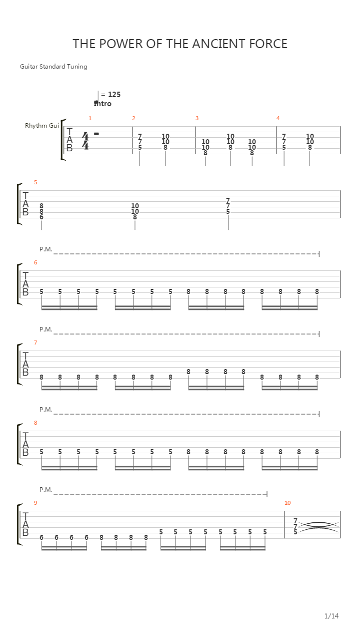 The Power Of The Ancient Force吉他谱
