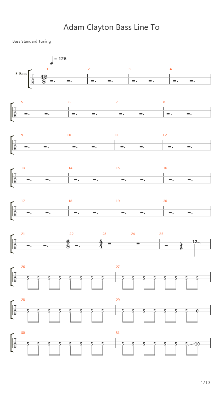 Where The Streets Have No Name吉他谱