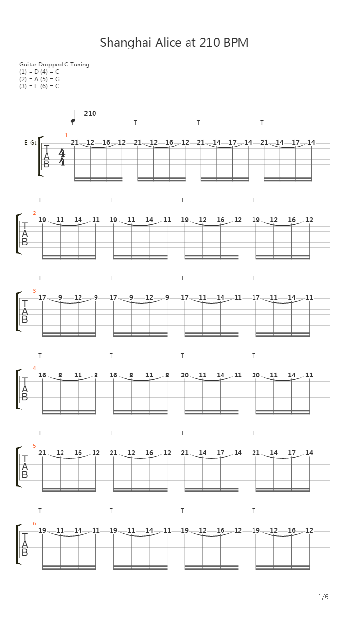 Shanghai Alice At 210 Bpm吉他谱