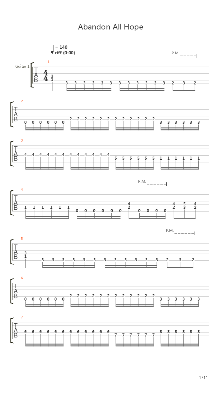 Abandon All Hope吉他谱