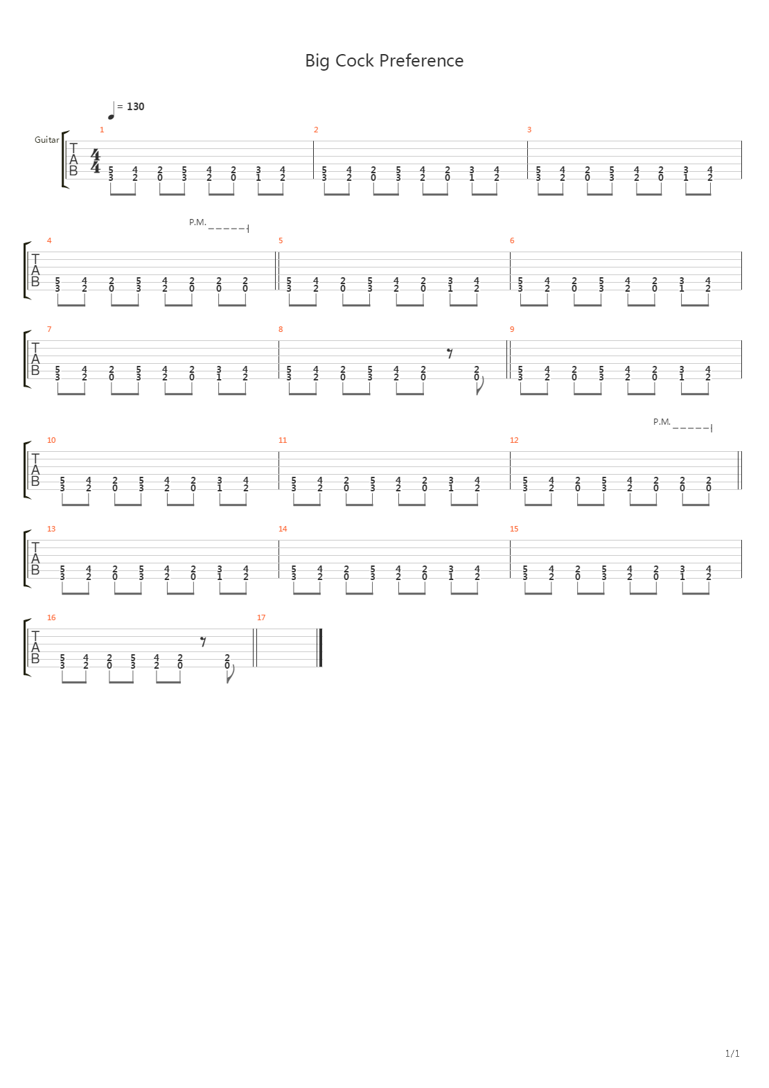 Big Cock Preference吉他谱