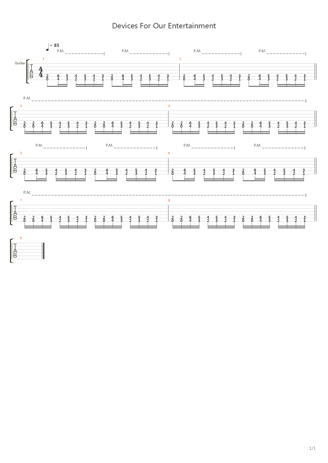 Devices For Our Entertainment吉他谱