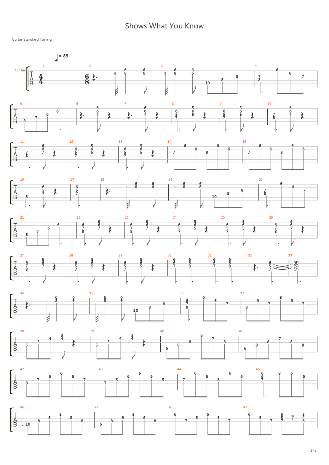 Shows What You Know吉他谱