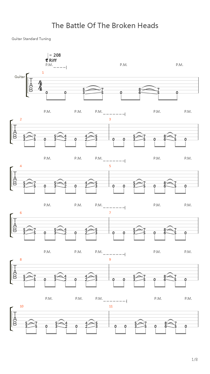 The Battle Of The Broken Heads吉他谱