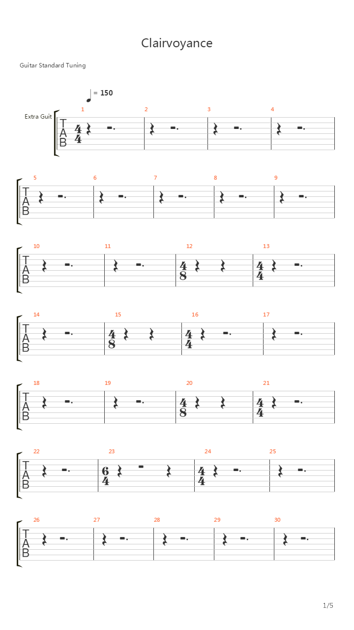 Clairvoyance吉他谱