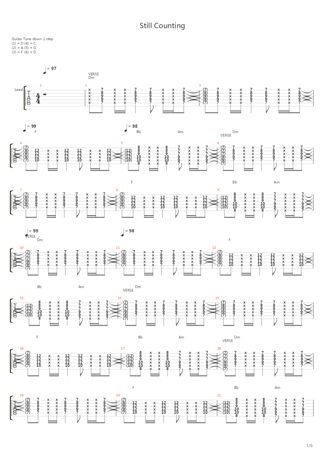 Still Counting吉他谱