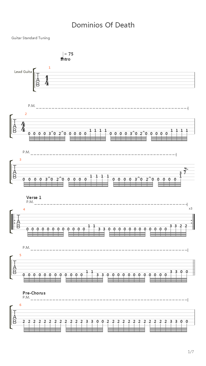 Dominios Of Death吉他谱